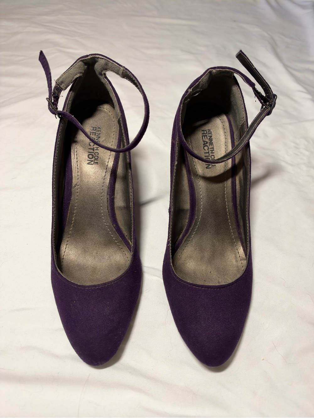 Kenneth Cole Reaction Purple Ankle-Strap Pointed-Toe Heels